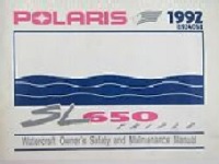 1992 Polaris PWC Owners Manual