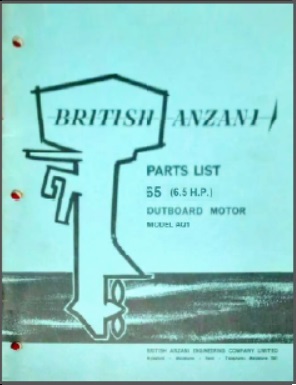 British Anzani 6.5HP Outboard Parts List