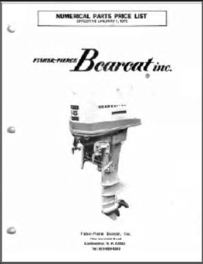 Bearcat Numerical Parts Price List