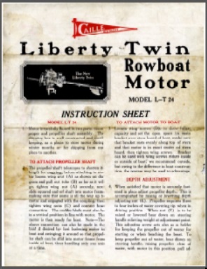 Caille Liberty Twin 24 Outboard Operating Instructions Manual