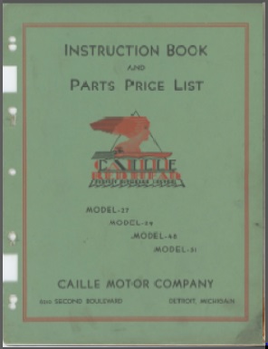 Caille ModelS 27,29,48,51 Outboard Owner Manual & Parts List