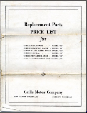 Caille Models 32,34,36,42,44,46 Outboard Parts List
