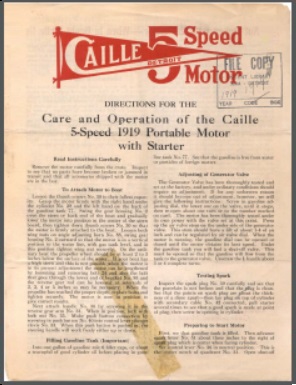 Caille 5-Speed Single Outboard Manual