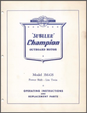 Champion 3M-GS Operating Instructions & Parts list