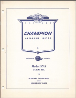 Champion 3N-S Operating Instructions & Parts list