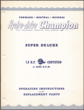Champion 1950 4L-HD 7.9HP Operating Instructions & Parts list