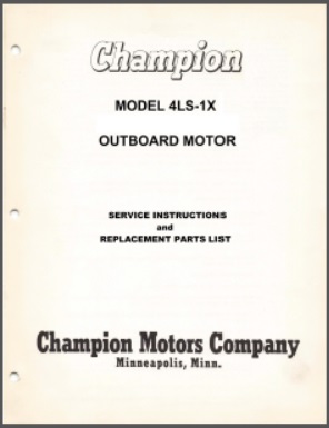 Champion 4L-S-1X Service Instructions & Parts list