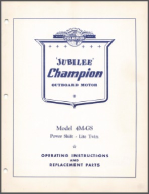 Champion 4M-GS Operating Instructions & Parts list