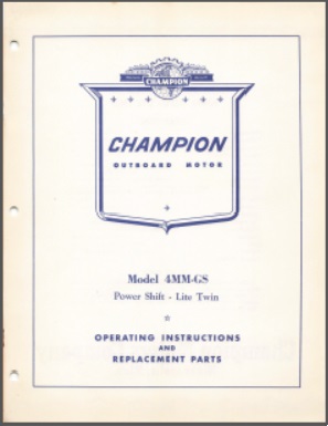 Champion 4MM-GS Operating Instructions & Parts list