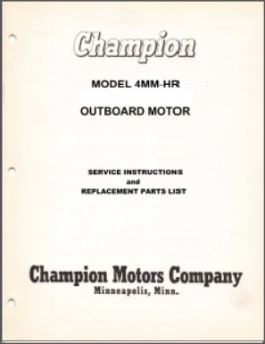 Champion 4MM-HR Service Instructions & Parts list
