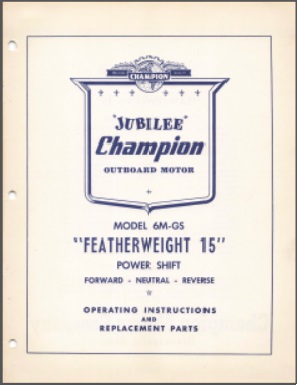Champion 6M-GS Operating Instructions & Parts list