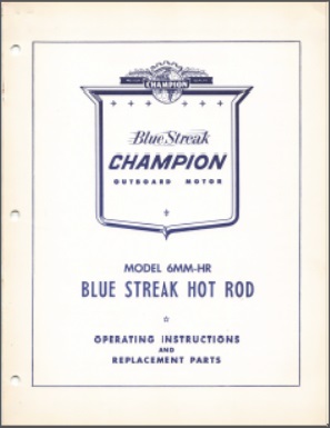 Champion 6MM-HR Operating Instructions & Parts list