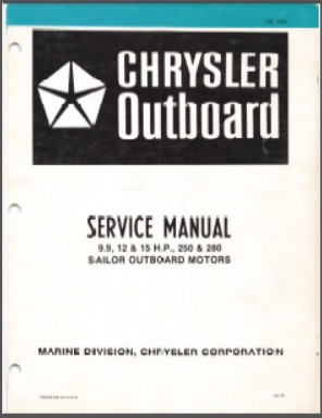 Chrysler OB 3391 Outboard Service Manual