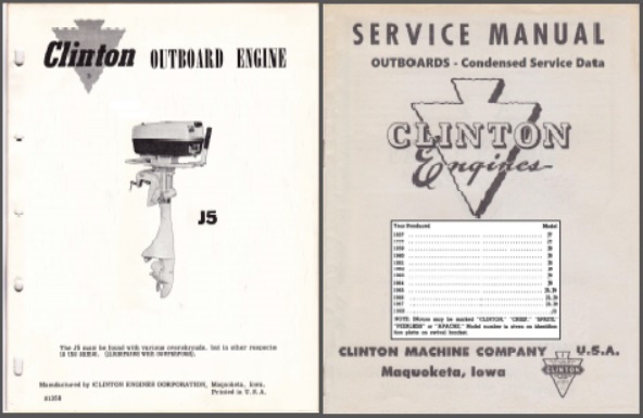 Clinton J5 Outboard Operating Instructions, Parts List, Service Manual