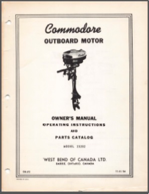 Commodore 23202 2hp Outboard Owners Manual and Parts List