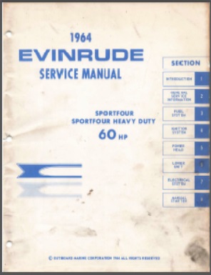 1964 Evinrude 60hp Outboard Service Manual #4153