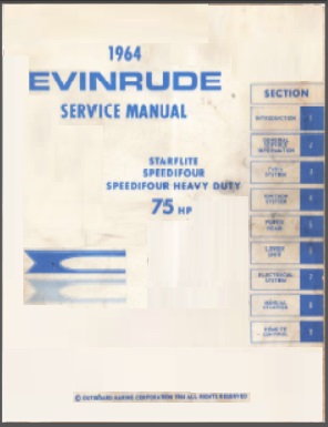 1964 Evinrude 75hp Outboard Service Manual #4154