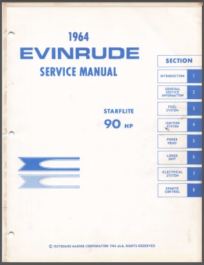 1964 Evinrude 90hp Outboard Service Manual #4155