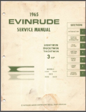 1965 Evinrude 3hp Outboard Service Manual #4197