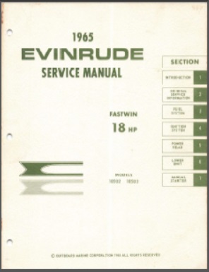 1965 Evinrude 18hp Outboard Service Manual #4201