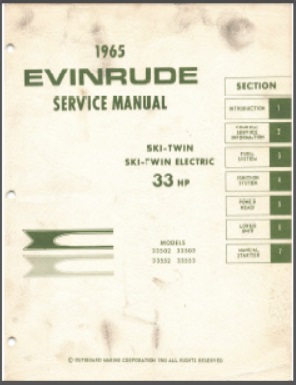 1965 Evinrude 33hp Outboard Service Manual #4202