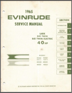 1965 Evinrude 40hp Outboard Service Manual #4203