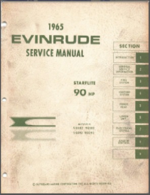 1965 Evinrude 90hp Outboard Service Manual #4206