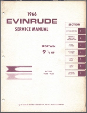1966 Evinrude 9.5hp Outboard Service Manual #4280