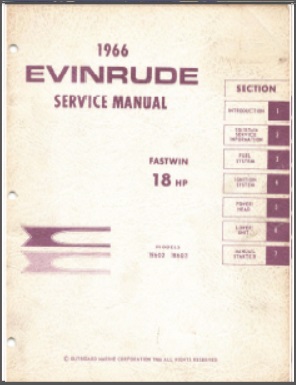 1966 Evinrude 18hp Outboard Service Manual #4281