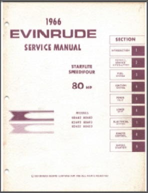 1966 Evinrude 80hp Outboard Service Manual #4285