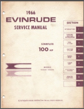 1966 Evinrude 100hp Outboard Service Manual #4286