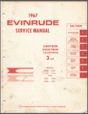 1967 Evinrude 3hp Outboard Service Manual #4351