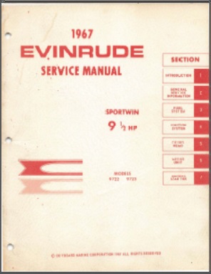 1967 Evinrude 9.5hp Outboard Service Manual #4354