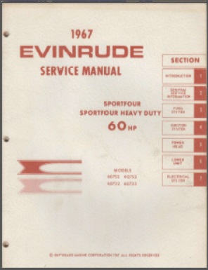 1967 Evinrude 60hp Outboard Service Manual #4358