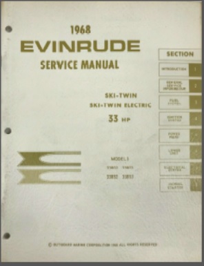 1968 Evinrude 33hp Outboard Service Manual #4482