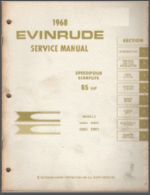 1968 Evinrude 85hp Outboard Service Manual #4486