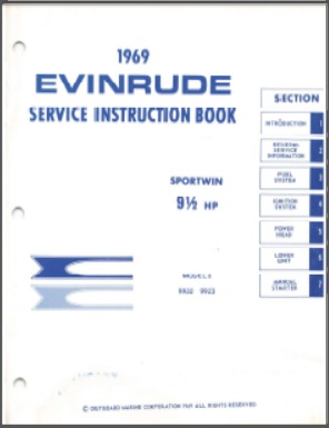 1969 Evinrude 9.5hp Outboard Service Manual #4592