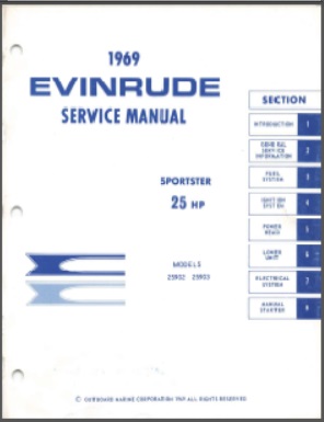1969 Evinrude 25hp Outboard Service Manual #4594