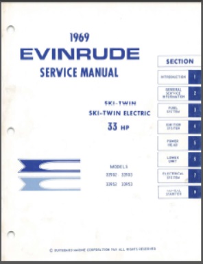 1969 Evinrude 33hp Outboard Service Manual #4595