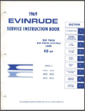1969 Evinrude 40hp Outboard Service Manual #4596