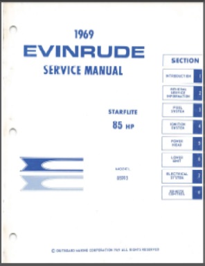 1969 Evinrude 85hp Outboard Service Manual #4598