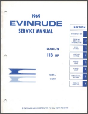 1969 Evinrude 115hp Outboard Service Manual #4599