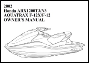 2002 Honda Aquatrax Owners Manual F-12 F-12X