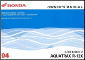 2004 Honda Aquatrax Owners Manual R-12X