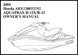 2005 Honda Aquatrax Owners Manual R-12 R-12X