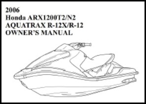 2006 Honda Aquatrax Owners Manual R-12 R-12X