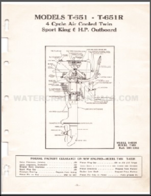 T-651, T651R Lauson Outboard Parts Manual
