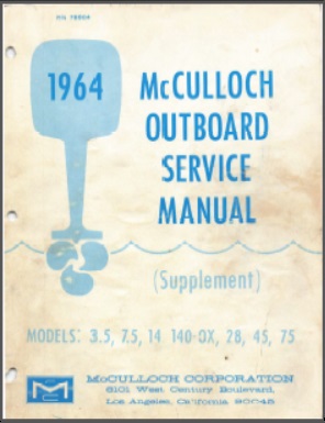 Scott/Mcullough 1964 78604 Outboard Service Manual Supplement