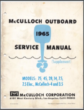 Scott/Mcullough 1965 80739A Outboard Service Manual Supplement