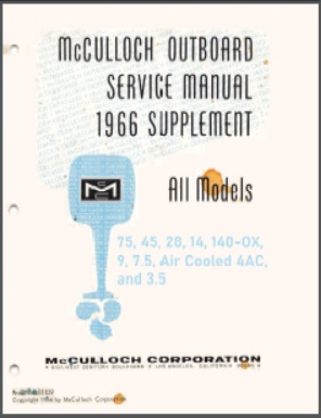Scott/Mcullough 1966 81039 Outboard Service Manual Supplement